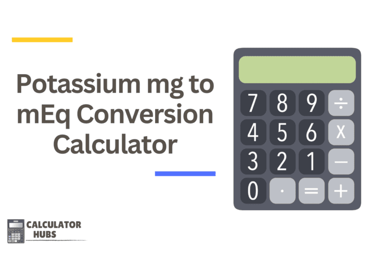 Potassium mg to mEq Conversion Calculator